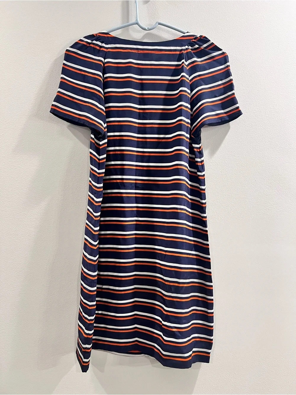 J.Crew Navy Striped Silk Tunic Shift Dress - 100% Silk - Style 66912 - Size 4